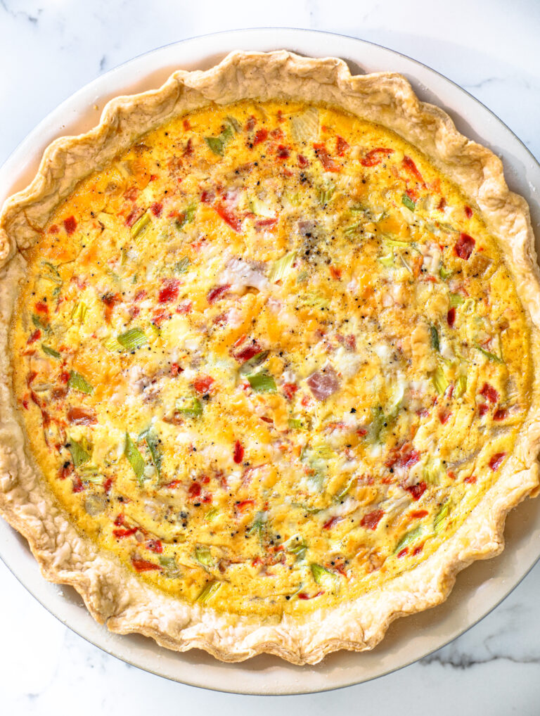 Ham and Pimento Cheese Quiche – Sauced Kitchen